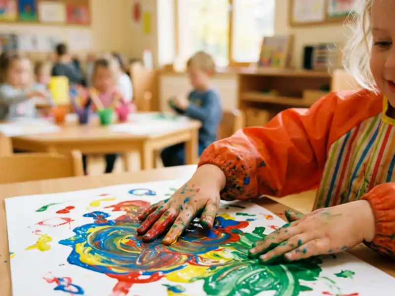 Niño con muchas actividades